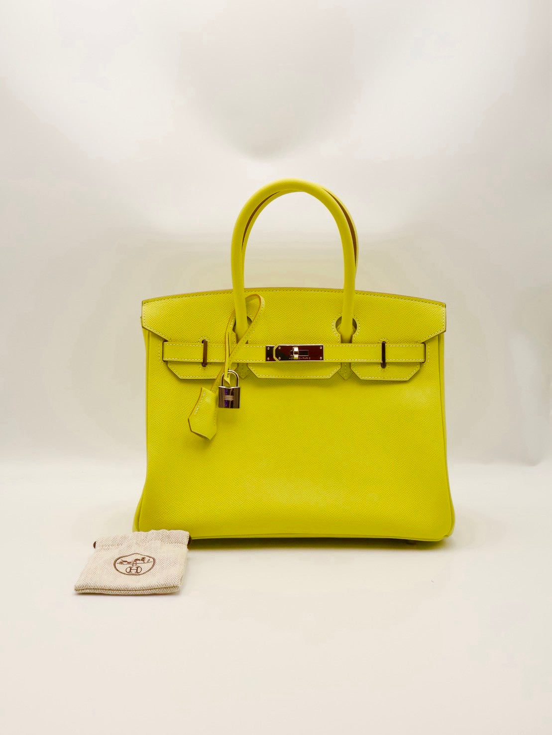 HERMES Birkin 30 - Lime 9R 檸檬黃銀 🄽