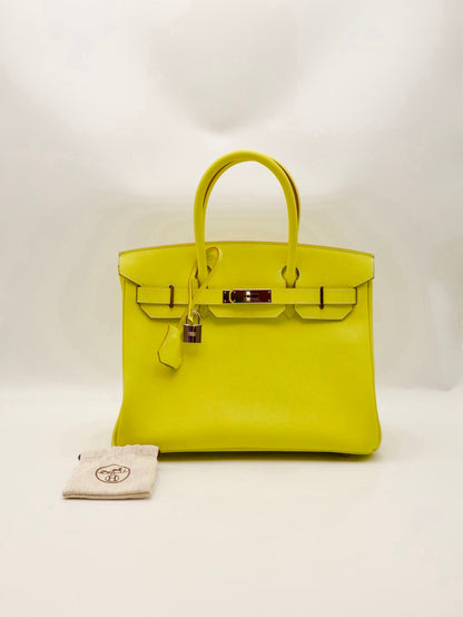HERMES Birkin 30 - Lime 9R 檸檬黃銀 🄽