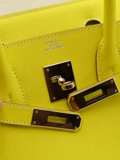 HERMES Birkin 30 - Lime 9R 檸檬黃銀 🄽