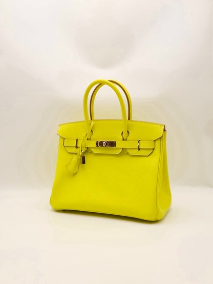 HERMES Birkin 30 - Lime 9R 檸檬黃銀 🄽