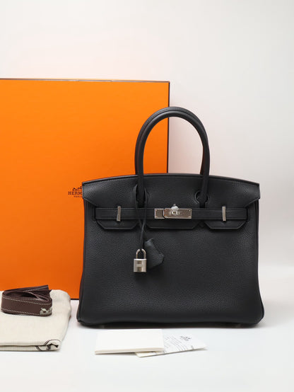 HERMES Birkin 30 - Noir 89 黑銀 G
