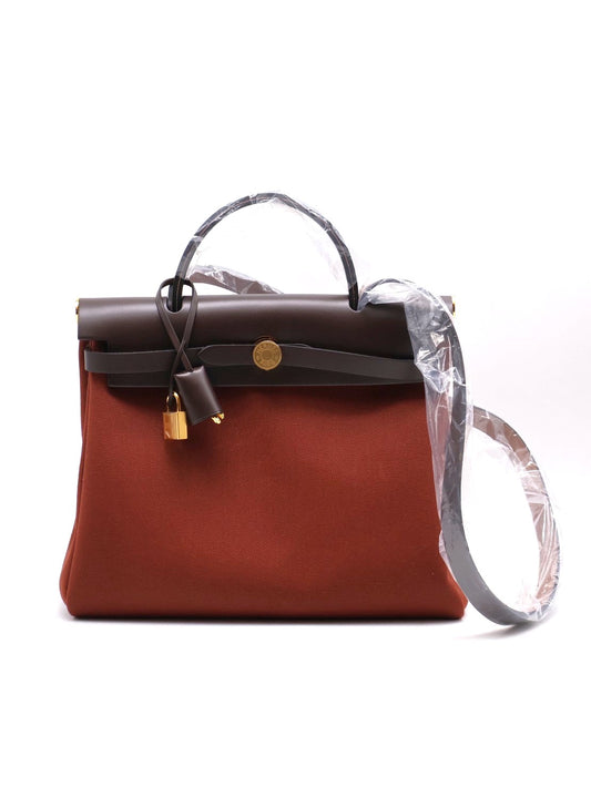 HERMES Herbag Zip 31 - 愛馬仕紅 / 烏木金 Z