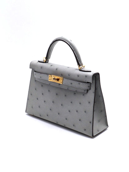 HERMES Mini kelly ll - 冰川藍金 U