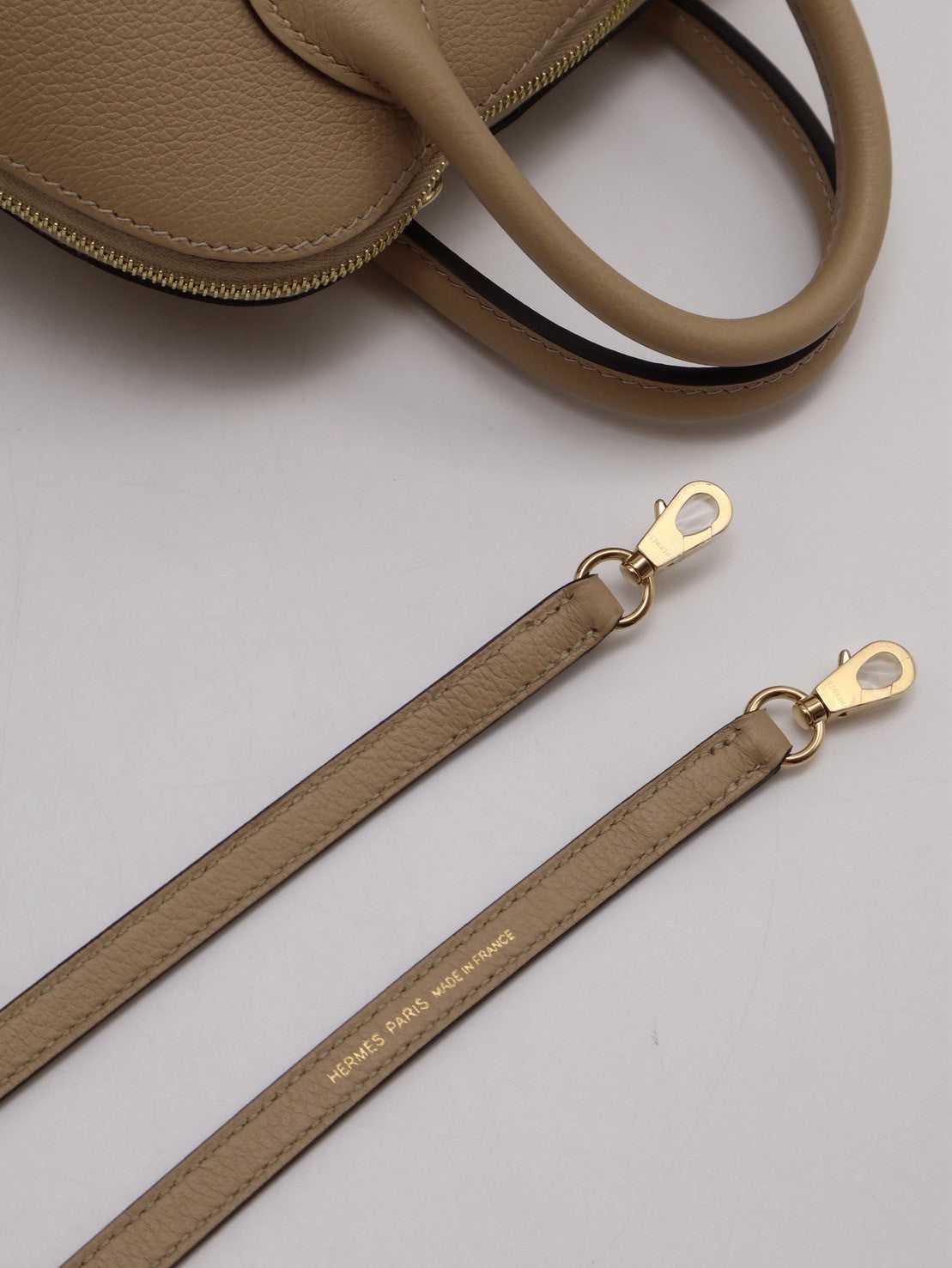HERMES Mini bolide - 風衣灰香檳金