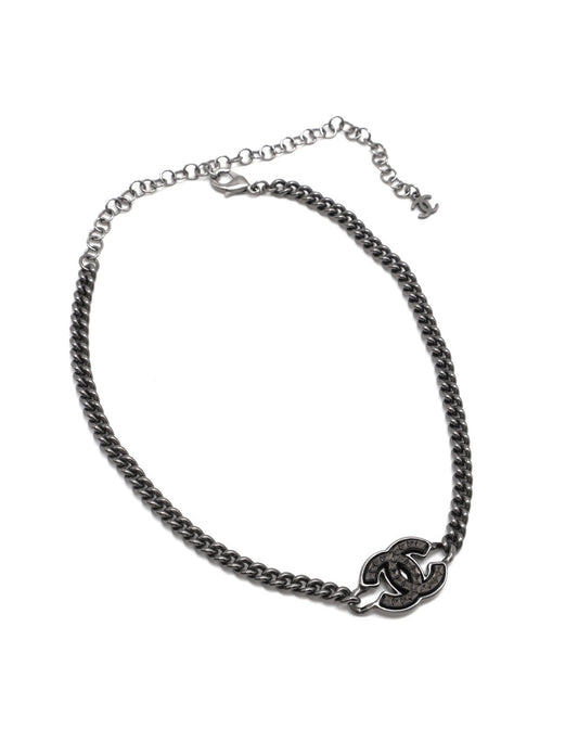 CHANEL 24A水鑽雙C項鍊 - So black