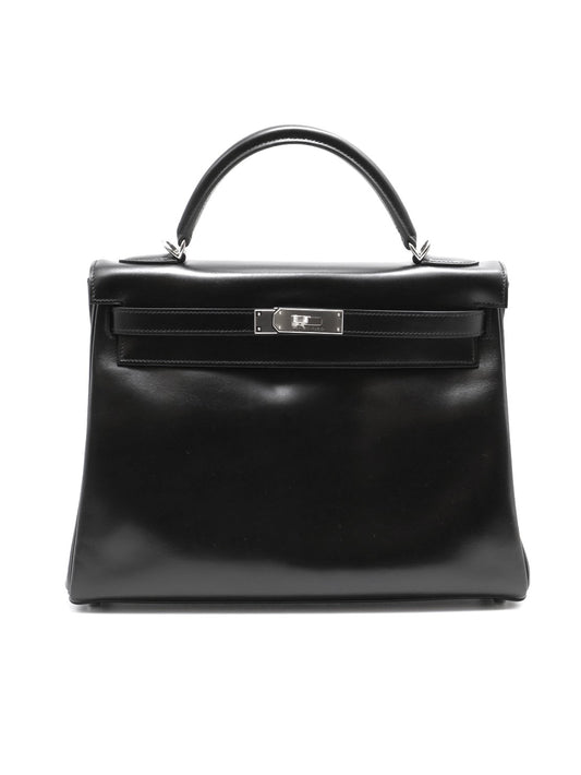 HERMES Kelly 32 - 黑銀 🄹