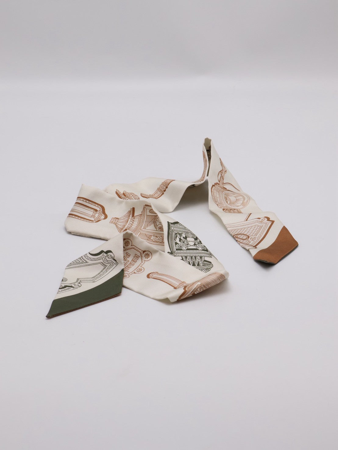 HERMES Merveilleuses Lanternes絕妙燈飾Twilly - 焦糖/卡其