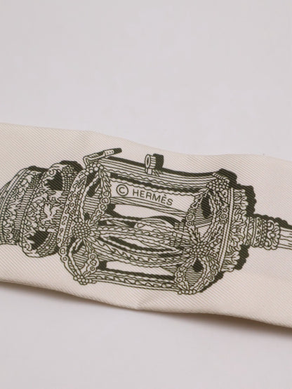 HERMES Merveilleuses Lanternes絕妙燈飾Twilly - 焦糖/卡其