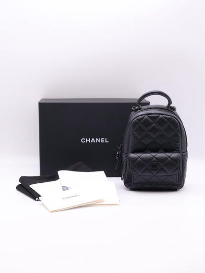 CHANEL 25P羊皮迷你後背包 - So Black