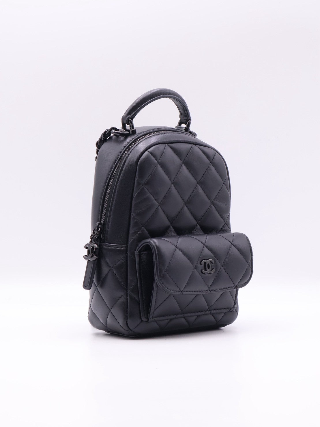 CHANEL 25P羊皮迷你後背包 - So Black