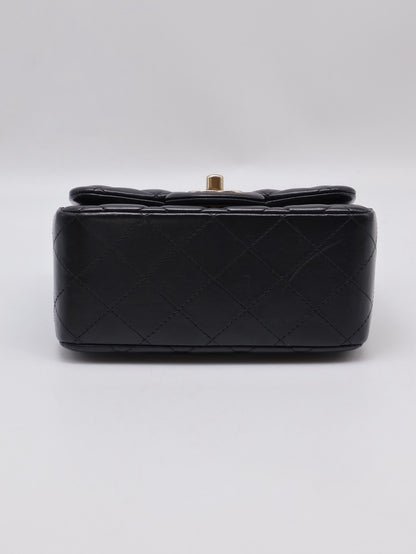CHANEL 經典口蓋包方胖子 17 - 黑金23開