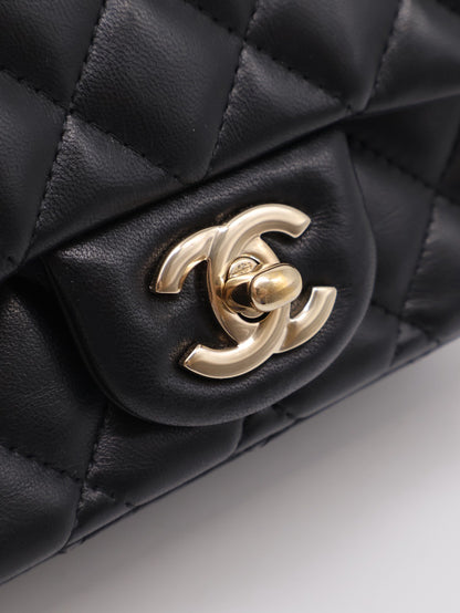 CHANEL 經典口蓋包方胖子 17 - 黑金23開