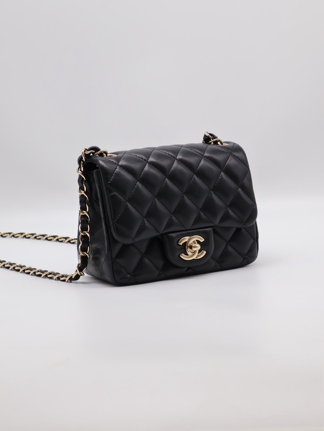CHANEL 經典口蓋包方胖子 17 - 黑金23開