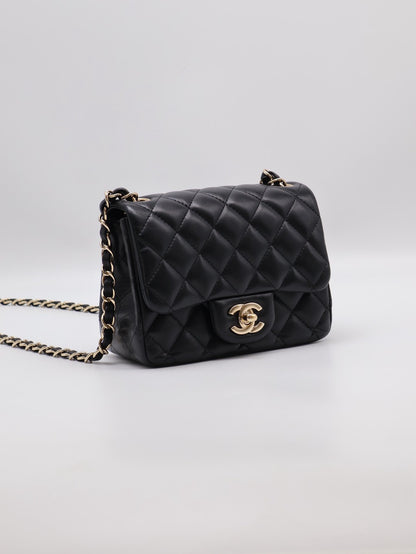 CHANEL 經典口蓋包方胖子 17 - 黑金23開