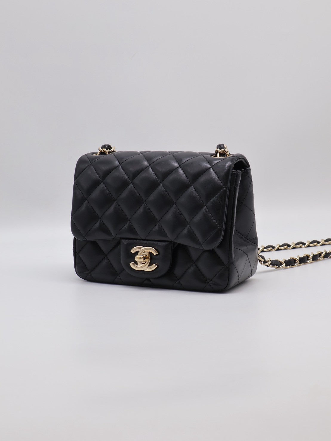 CHANEL 經典口蓋包方胖子 17 - 黑金23開