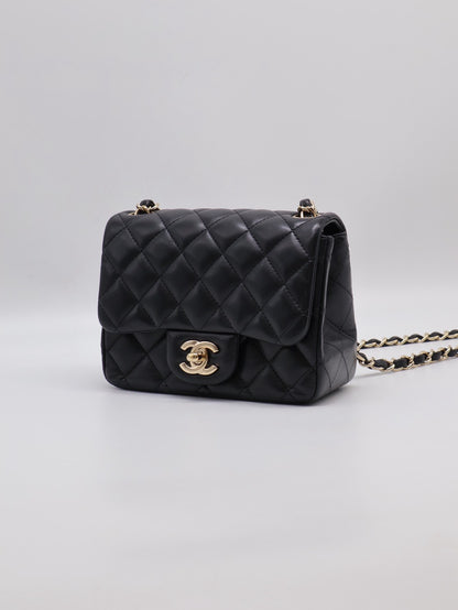 CHANEL 經典口蓋包方胖子 17 - 黑金23開