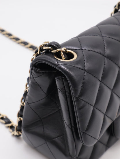 CHANEL 經典口蓋包方胖子 17 - 黑金23開