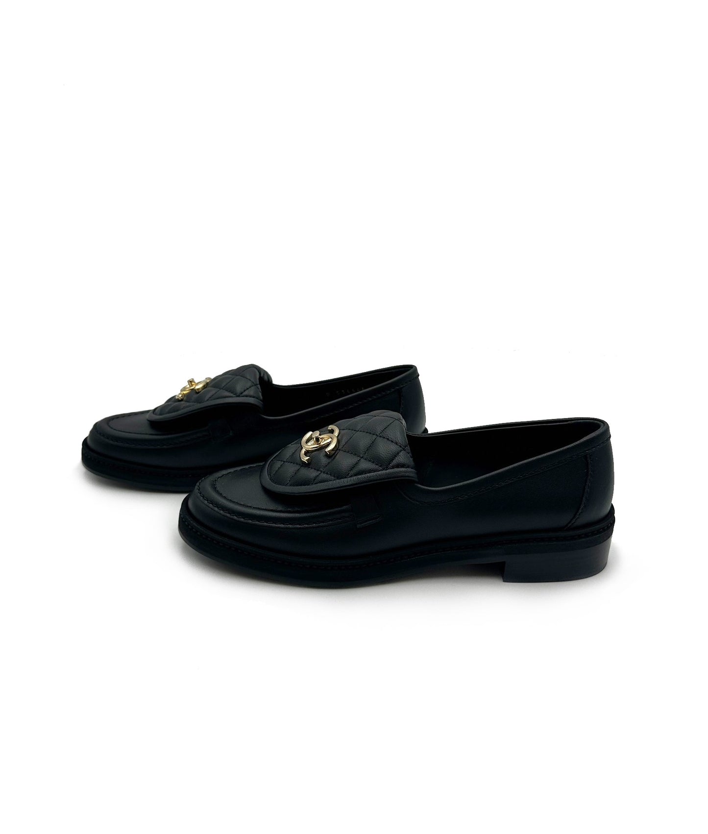 CHANEL Loafers 小羊皮樂福鞋 - 黑金