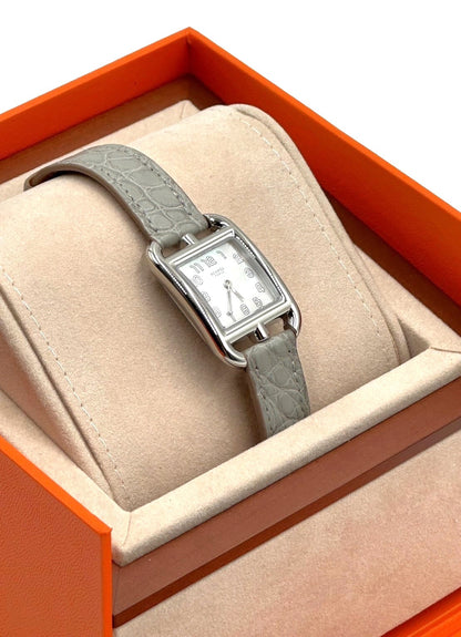 HERMES Cape cod watch 31 - 鱷魚皮珍珠灰