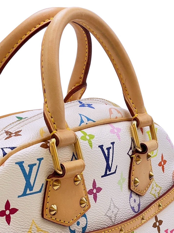 LOUIS VUITTON x 村上隆聯名白三彩鉚釘小珍包