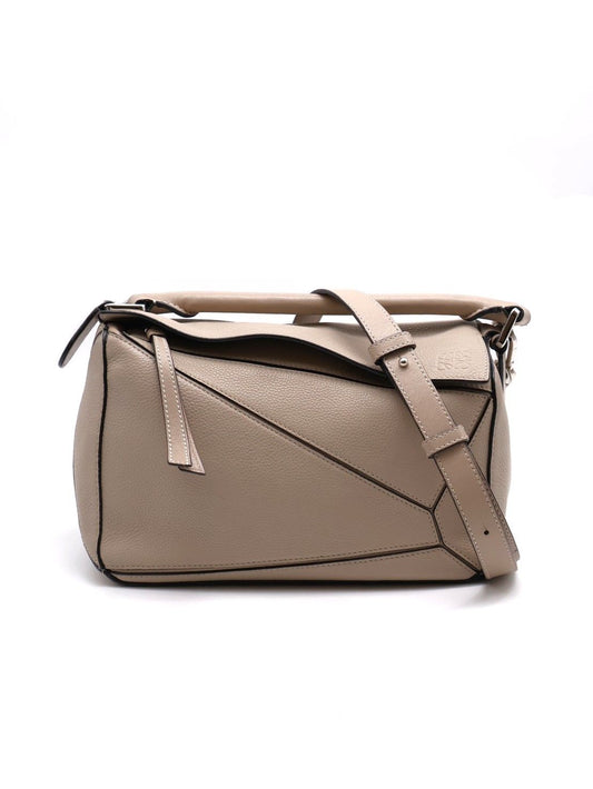 LOEWE Puzzle小牛皮手袋 - 小號米色