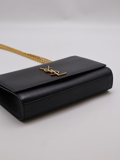 YSL Kate 鍊帶斜背包 - 黑金