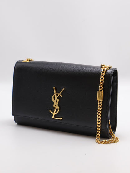 YSL Kate 鍊帶斜背包 - 黑金