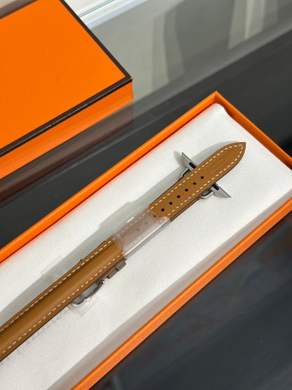 HERMES Apple Watch 11 - 42 鈦金屬+大象灰雙圈錶帶