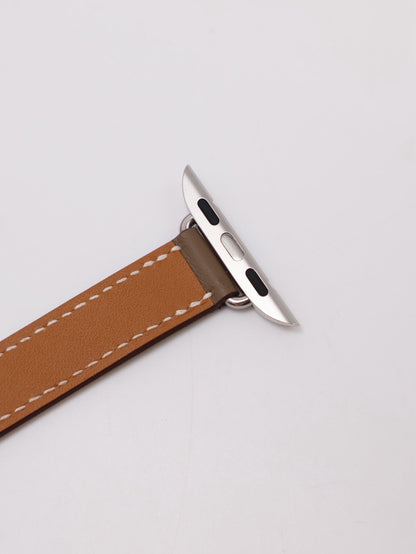 HERMES Apple Watch 11 - 42 鈦金屬+大象灰雙圈錶帶