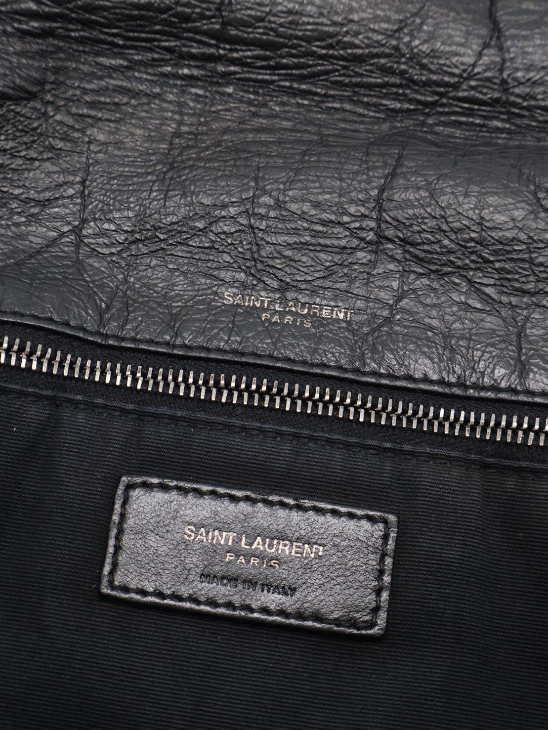 YSL Niki 小牛皮手袋 - 中號黑字銀鍊