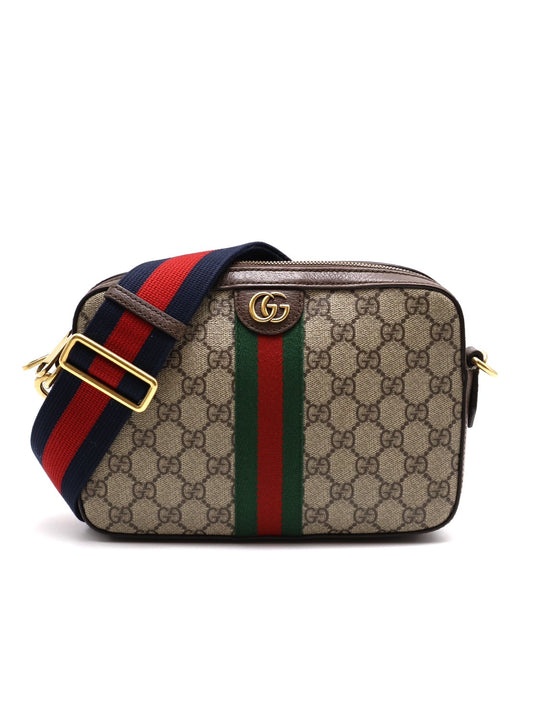 GUCCI Ophidia紅綠織帶老花相機包