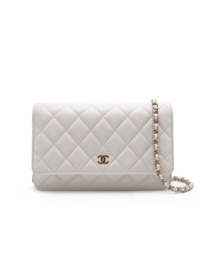 CHANEL 經典粒面牛皮WOC - 白金