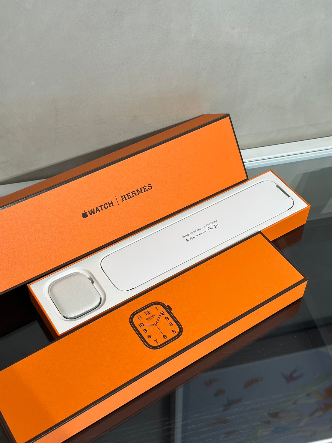 HERMES Apple Watch 11 - 46 鈦金屬+黑白編織錶帶