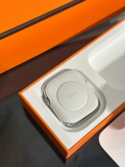 HERMES Apple Watch 11 - 46 鈦金屬+黑白編織錶帶