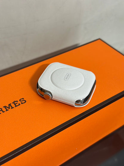 HERMES Apple Watch 11 - 46 鈦金屬+黑白編織錶帶