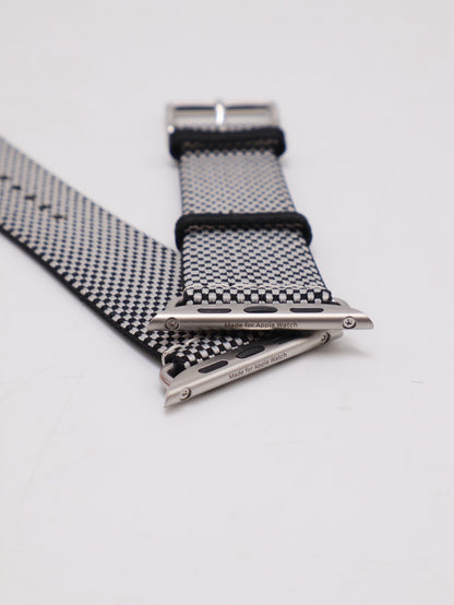 HERMES Apple Watch 11 - 46 鈦金屬+黑白編織錶帶