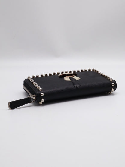 FENDI 老佛爺鉚釘拉鍊長夾