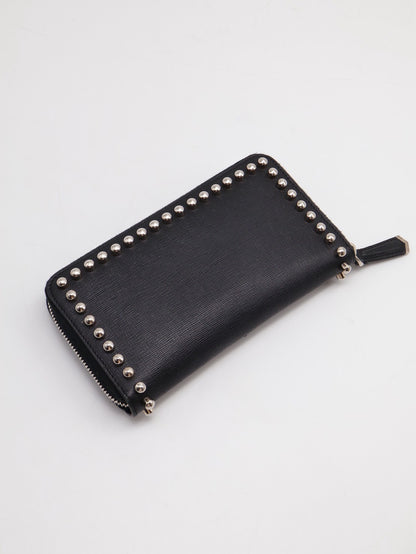 FENDI 老佛爺鉚釘拉鍊長夾