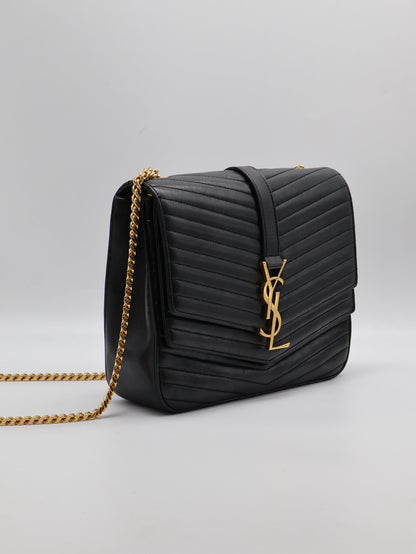 YSL Sulpice信封郵差包 - 中號黑金