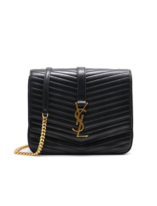 YSL Sulpice信封郵差包 - 中號黑金
