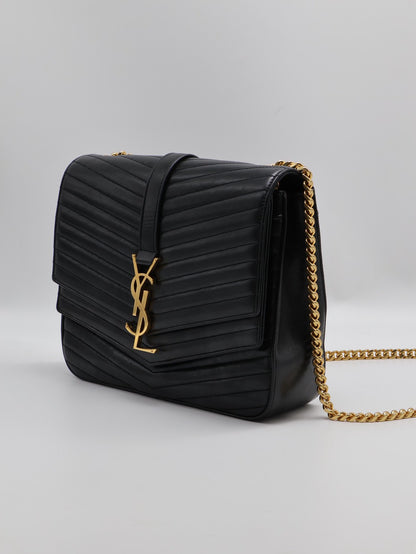 YSL Sulpice信封郵差包 - 中號黑金