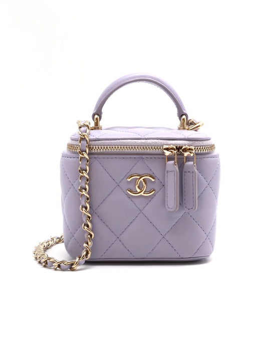 CHANEL 21K Mini handle小盒子 - 粉紫金31開