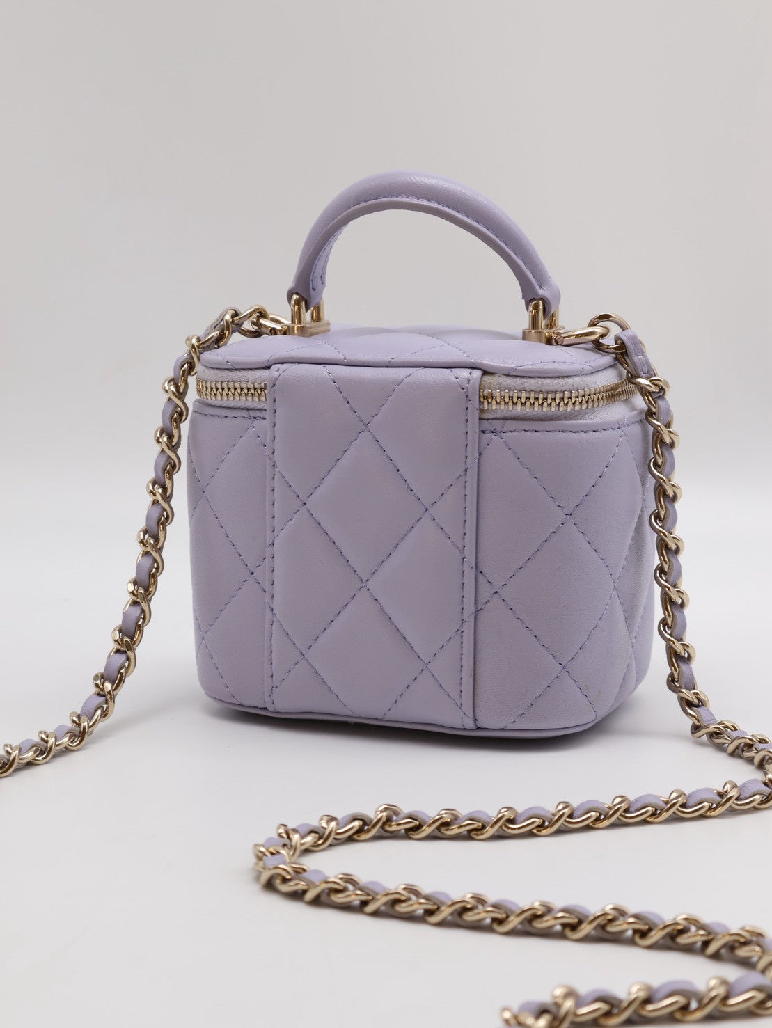 CHANEL 21K Mini handle小盒子 - 粉紫金31開