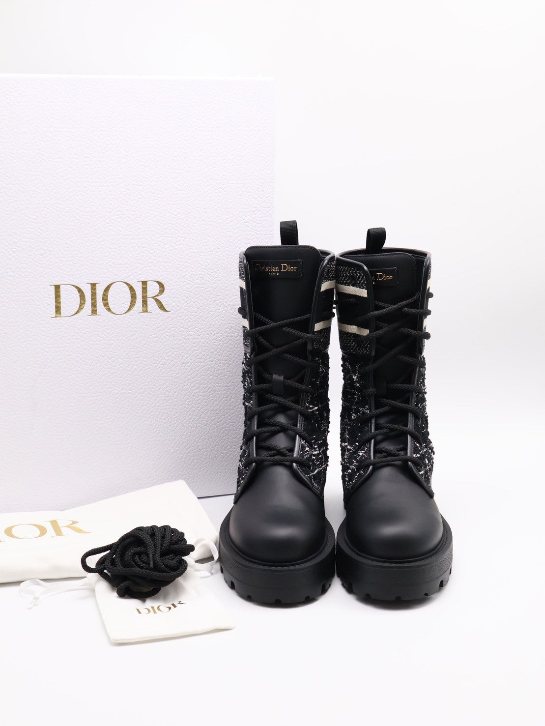 DIOR D- major粗低跟短靴 - 黑 36