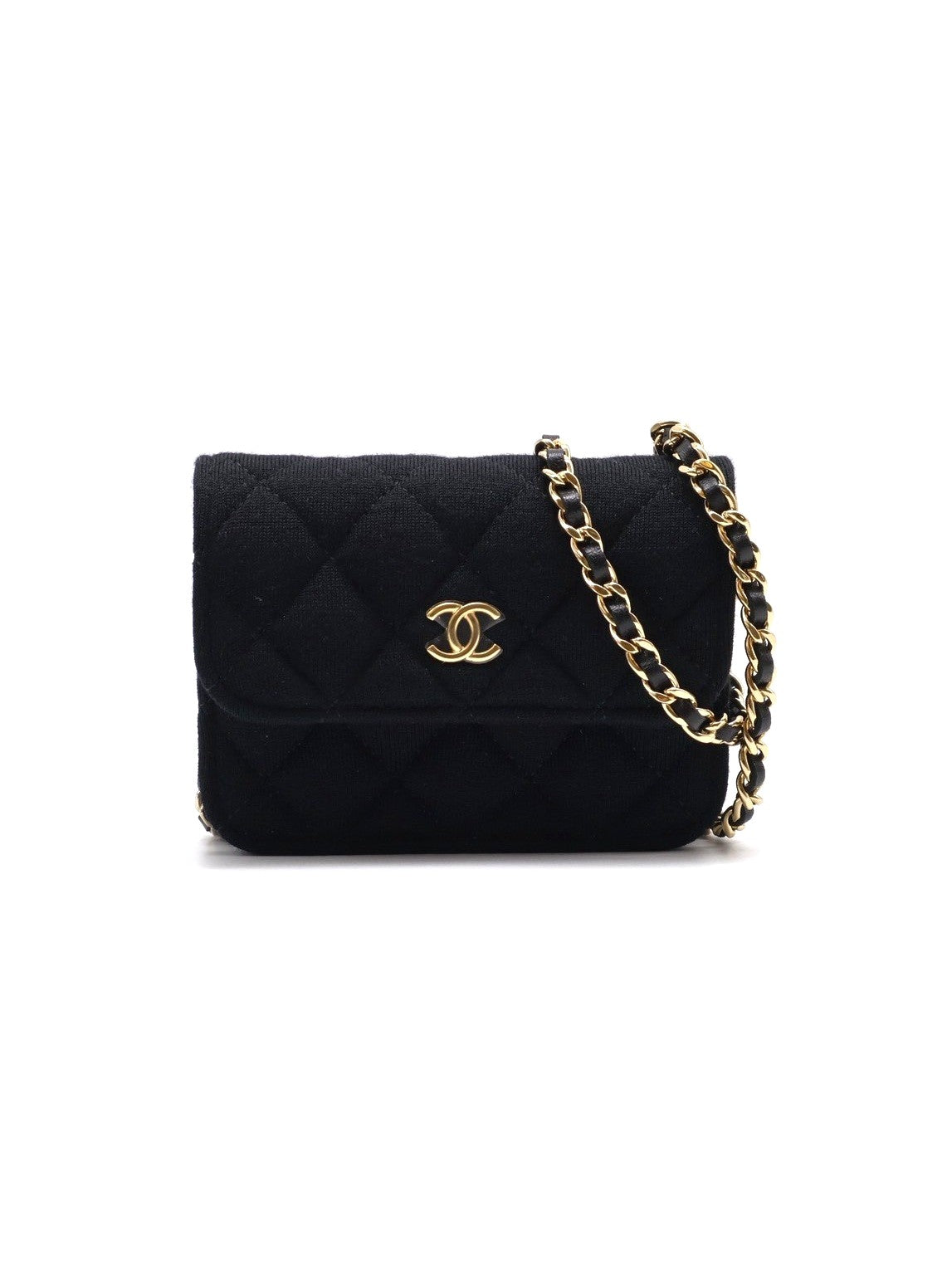 CHANEL 23C帆布鍊帶小包 - 黑金