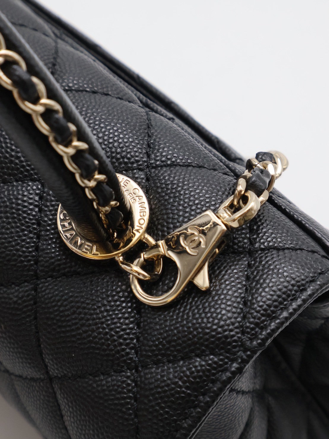 CHANEL Coco Handle皮穿鍊手柄 - 小號黑金