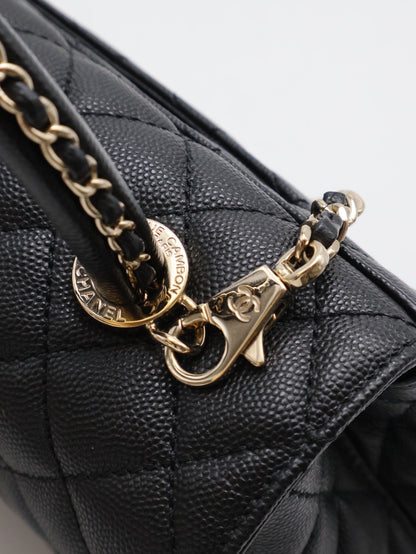 CHANEL Coco Handle皮穿鍊手柄 - 小號黑金