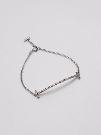Tiffany&Co Smile18K白金手鍊 - 小號0.12 carat