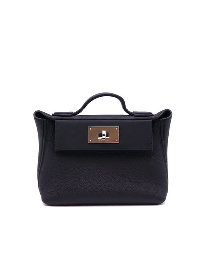 HERMES Mini 24/24 - Noir 89 黑銀 G