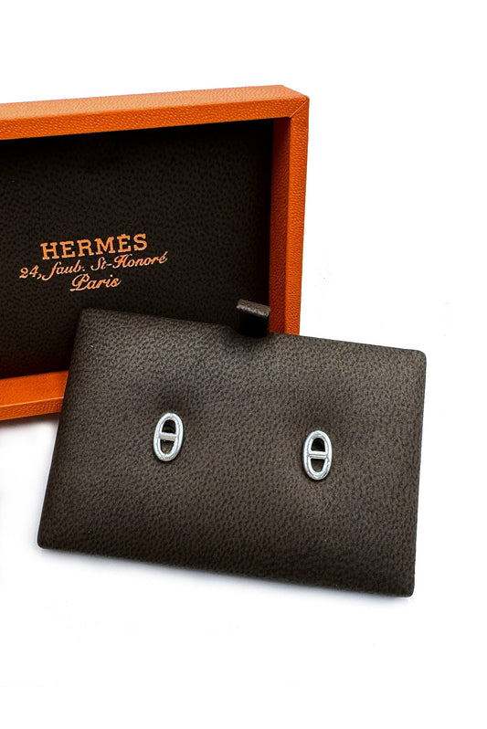HERMES Chaine d'ancre earrings 豬鼻純銀耳環